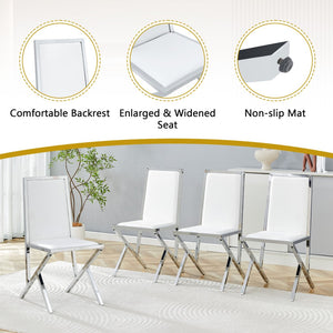 English Elm Table and Chair Set Round Walnut Mdf Top Six Seat Dining with Gold Accent Legs Transparent,White+Silver W1151S04789