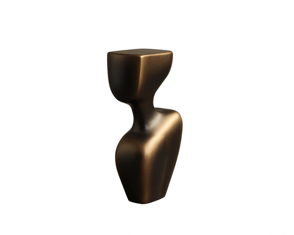 Sunpan Neferet Concrete Sculpture with Bronze Finish Handcast Anthropomorphic Modern Decor 113049