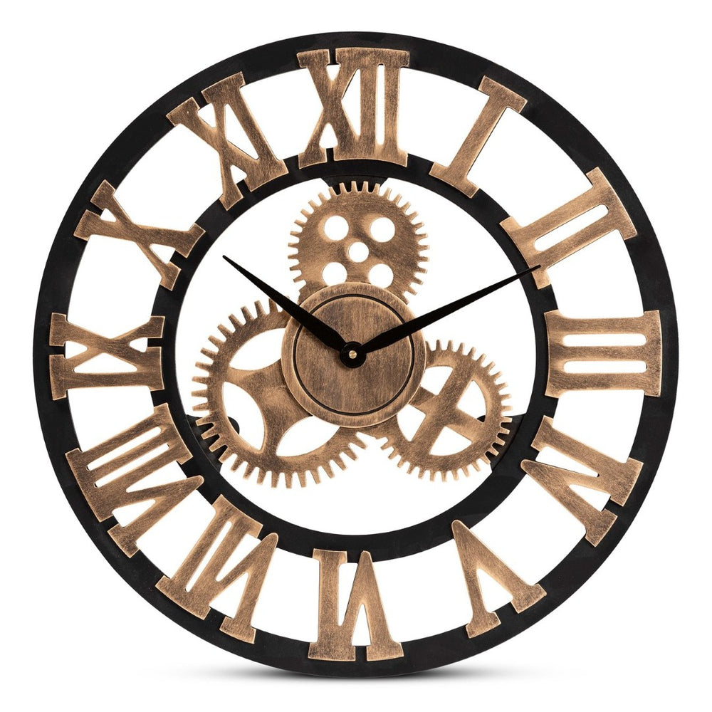 Baxton Studio Baxton Studio Vintage Industrial Wall Clock - Distressed Brown Roman Numerals & Open Frame Design WC 60cm