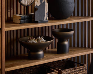 Sunpan Positano Cast Concrete Decorative Bowl with Warm Bronze Finish for Modern Entryways Gold 113063