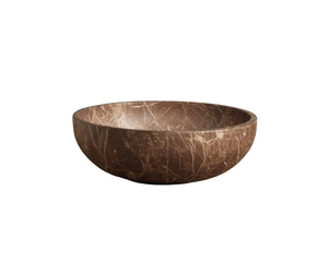 Sunpan Ostuni Concrete Decorative Bowl with Hand-Applied Faux Marble Finish for Console Shelving Brown 113069