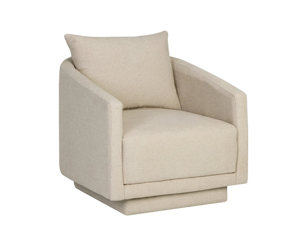 Sunpan Gannon Upholstered Accent Armchair Solid Wood Frame Modern Living Room Comfort Cream 113089