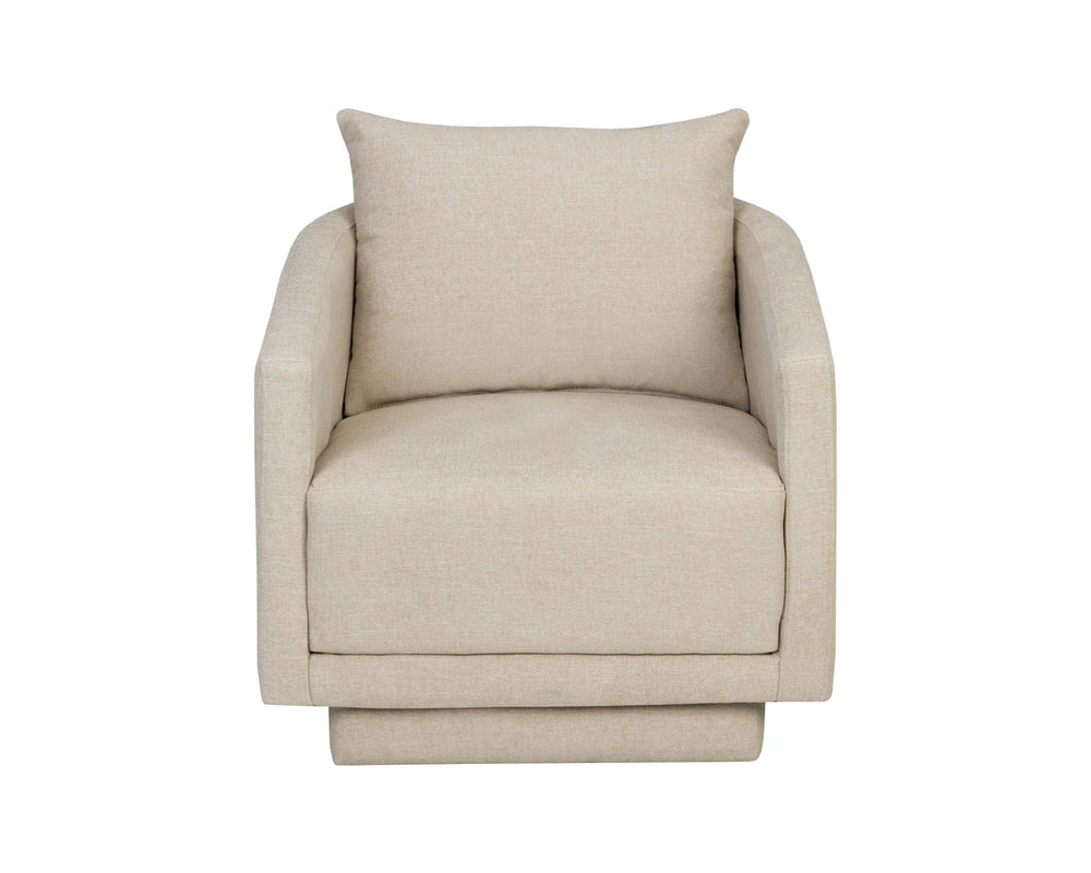 Sunpan Gannon Upholstered Accent Armchair Solid Wood Frame Modern Living Room Comfort Cream 113089