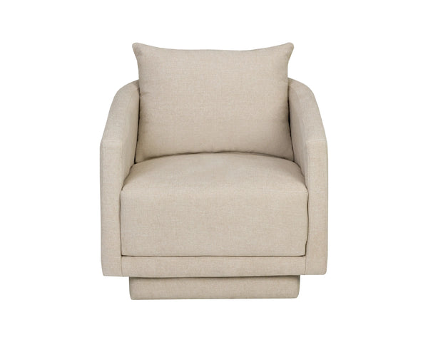 Sunpan Gannon Upholstered Accent Armchair Solid Wood Frame Modern Living Room Comfort Cream 113089