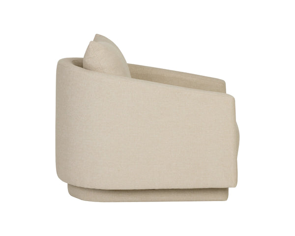 Sunpan Gannon Upholstered Accent Armchair Solid Wood Frame Modern Living Room Comfort Cream 113089