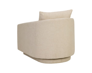Sunpan Gannon Upholstered Accent Armchair Solid Wood Frame Modern Living Room Comfort Cream 113089