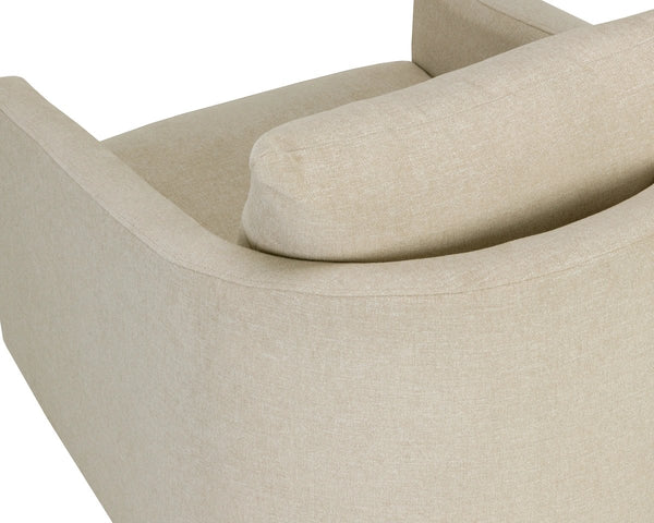 Sunpan Gannon Upholstered Accent Armchair Solid Wood Frame Modern Living Room Comfort Cream 113089