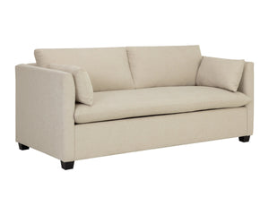 Sunpan Nico Queen Sleeper Sofa with Memory Foam Mattress in Sand Performance Fabric Cream 113090