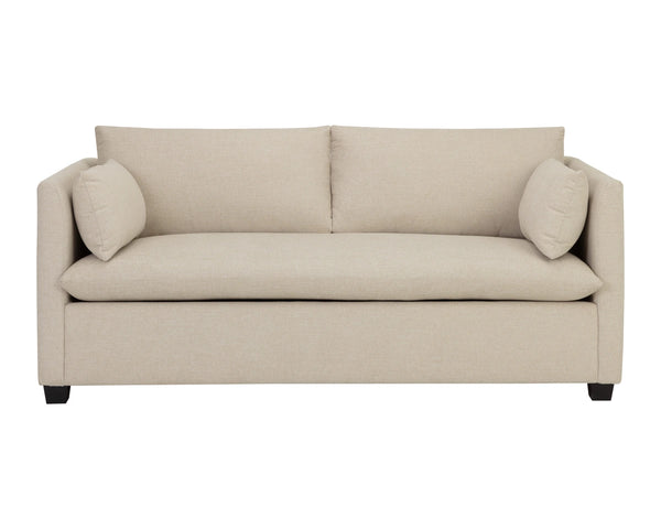 Sunpan Nico Queen Sleeper Sofa with Memory Foam Mattress in Sand Performance Fabric Cream 113090