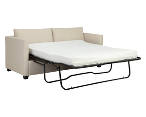 Sunpan Nico Queen Sleeper Sofa with Memory Foam Mattress in Sand Performance Fabric Cream 113090