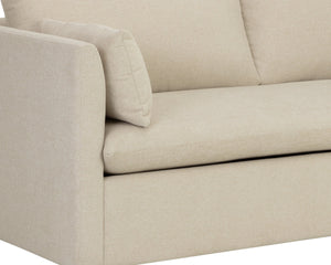 Sunpan Nico Queen Sleeper Sofa with Memory Foam Mattress in Sand Performance Fabric Cream 113090