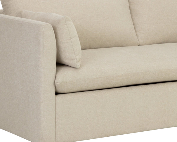 Sunpan Nico Queen Sleeper Sofa with Memory Foam Mattress in Sand Performance Fabric Cream 113090