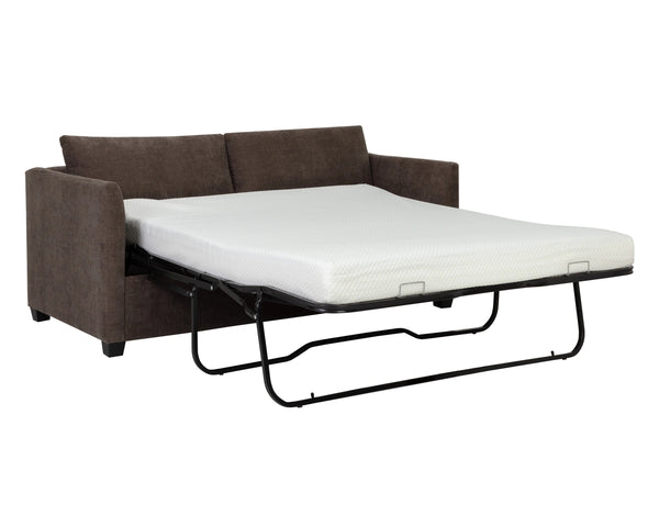 Sunpan Nico Queen Sleeper Sofa with Memory Foam Mattress in Sand Performance Fabric Brown 113092