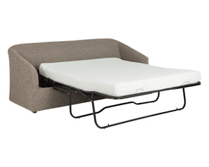 Sunpan Levy Sleeper Sofa Sculptural Low Back Queen Memory Foam Convertible Guest Seating 113093