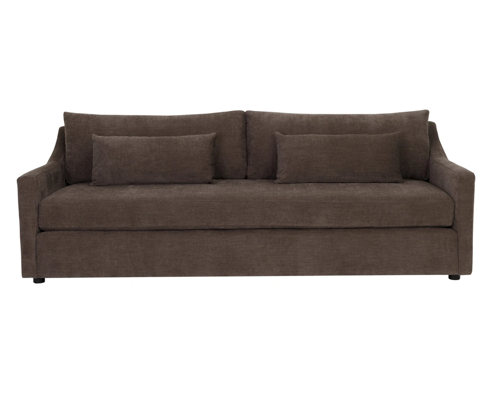 Sunpan Bramwell Sculptural Sofa with Bench Cushion and Lumbar Pillows for Modern Living 113096