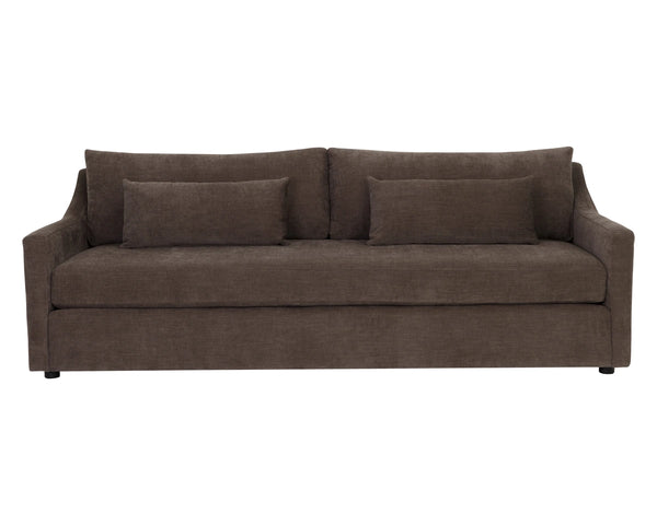 Sunpan Bramwell Sculptural Sofa with Bench Cushion and Lumbar Pillows for Modern Living 113096
