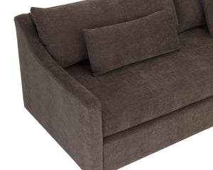 Sunpan Bramwell Sculptural Sofa with Bench Cushion and Lumbar Pillows for Modern Living 113096