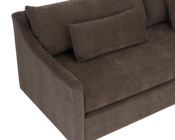 Sunpan Bramwell Sculptural Sofa with Bench Cushion and Lumbar Pillows for Modern Living 113096