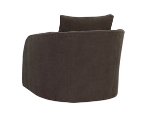 Sunpan Wexford Sculpted Swivel Accent Chair Cocoon Silhouette Textured Fabric Lounge Seating 113097