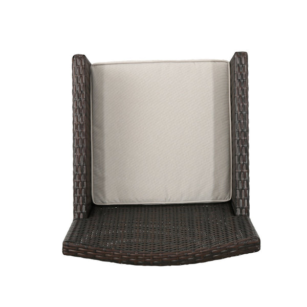 English Elm Christopher Knight Home® - CYPRESS Wicker Outdoor Dining Chair with Water-Resistant Cushion, Durable Weatherproof Patio Seating Brown Multi 32.5 L x 23.3 W x 14 H 61562.00MBRN