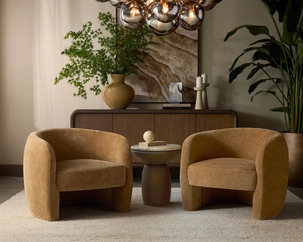 Sunpan Amal Spherical Concrete Vase Sculptural Earthy Decor for Shelves and Consoles 113102
