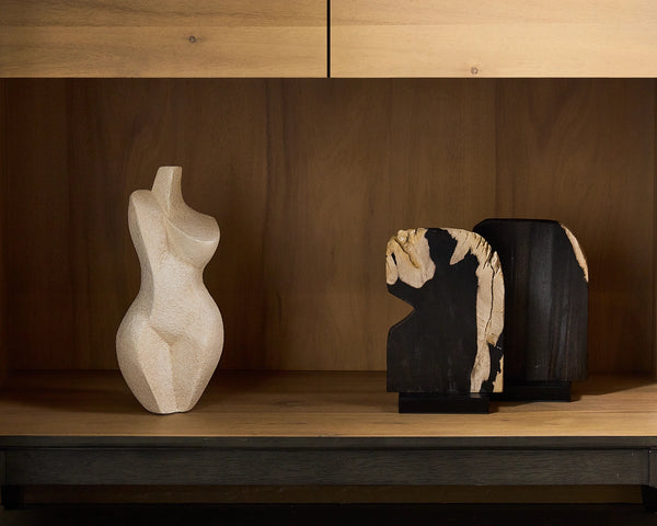 Sunpan Aphrodite Concrete Figure Sculpture Matte Finish Handcrafted Art for Console or Shelf Cream 113106