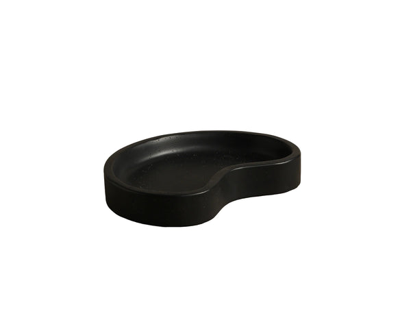 Sunpan Amoeba Concrete Decorative Tray Set of Two Organic Shaped Catchall for Coffee Tables Black 113110
