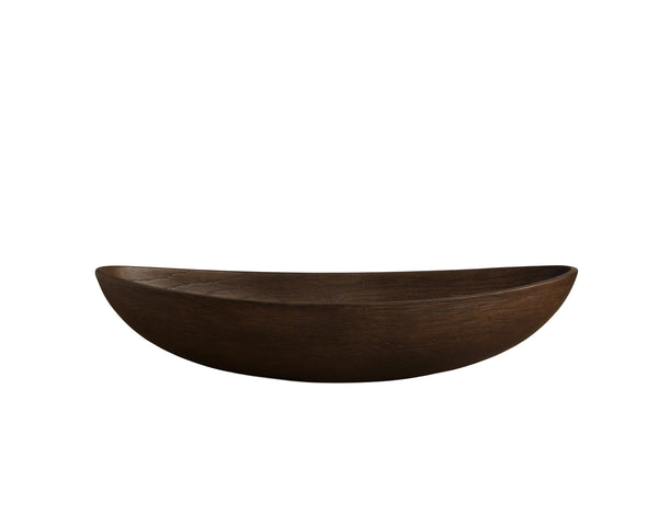 Sunpan Ark Concrete Decorative Bowl with Faux Marble Veining for Dining Table or Console Brown 113119