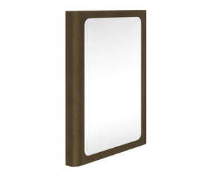 Sunpan Ilya Bronze Powder-Coated Round Wall Mirror with Sculptural Frame for Modern Spaces 113124