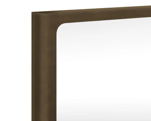 Sunpan Ilya Bronze Powder-Coated Round Wall Mirror with Sculptural Frame for Modern Spaces 113124