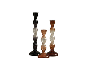 Sunpan Ladies Ombre Glass Candle Holders Artisan Crafted Sculptural Set for Mantel Decor 113129