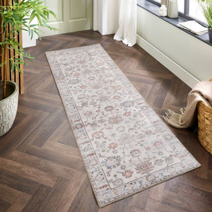 English Elm Oxford Traditional Runner Rug Polyester Low Pile Hallway Entryway Accent in Multi B186P428906