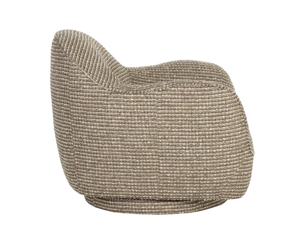 Sunpan Tesoro Italian Crafted Swivel Lounge Chair Rounded Upholstered Living Room Accent 113131