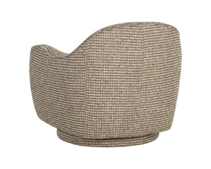 Sunpan Tesoro Italian Crafted Swivel Lounge Chair Rounded Upholstered Living Room Accent 113131