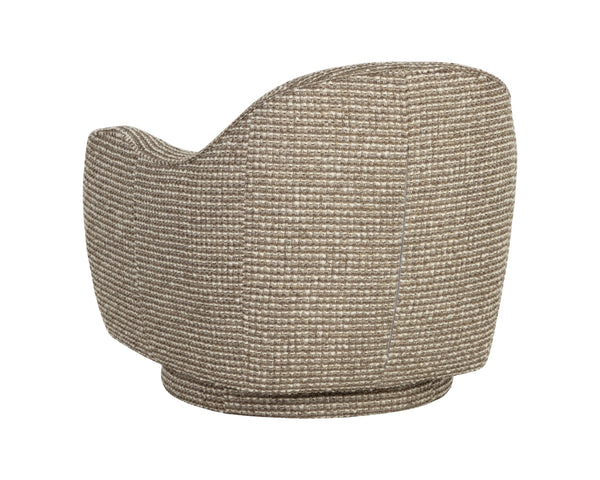 Sunpan Tesoro Italian Crafted Swivel Lounge Chair Rounded Upholstered Living Room Accent 113131