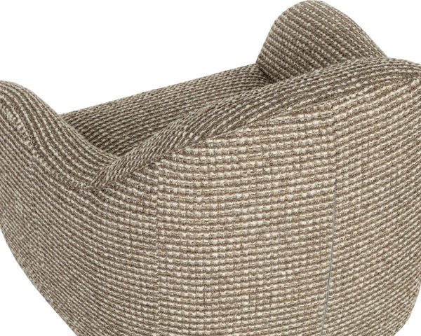Sunpan Tesoro Italian Crafted Swivel Lounge Chair Rounded Upholstered Living Room Accent 113131