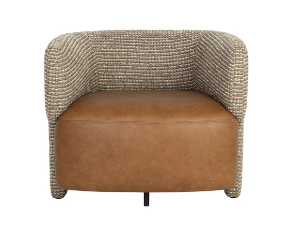Sunpan Coppola Italian Lounge Chair Full Grain Leather Tripod Base Mid-Century Modern Accent 113139