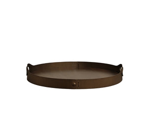 Sunpan Bengal Handcrafted Walnut and Iron Serving Tray with Cutout Handles for Bar Styling 113143