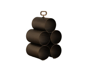 Sunpan Mendocino Handcrafted Iron Wine Rack with Fluted Sleeves and Portable Top Handle 5 Bottle 113150