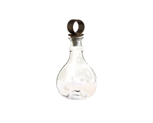 Sunpan Juno Hammered Glass Decanter with Iron Stopper Artisan Barware for Fine Spirits 113157