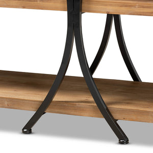 Baxton Studio Baxton Studio Terrell Modern Rustic Industrial Console Table - Stylish Storage for Any Space JY20A165-Natural/Black-Console