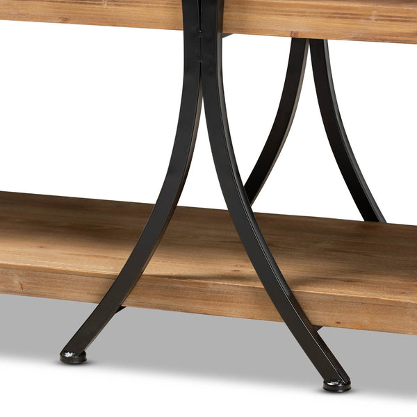 Baxton Studio Baxton Studio Terrell Modern Rustic Industrial Console Table - Stylish Storage for Any Space JY20A165-Natural/Black-Console
