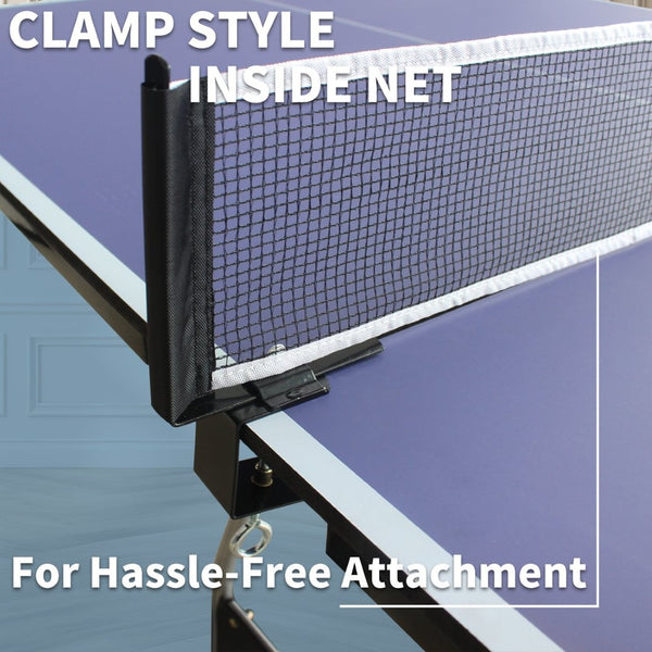 English Elm 8ft Foldable Ping Pong Table Aluminum Frame Indoor Game Set with Paddles Net Balls W1408P153462