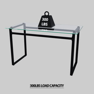 English Elm 51" Modern 5-Piece Glass Dining Set – Sleek Table With Black Metal Legs & Cushioned Pu Chairs For 4 W2189S00250