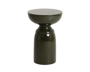 Sunpan Goya Sculptural Concrete End Table Marble Look Stone Finish Modern Living Room Accent Green 113201