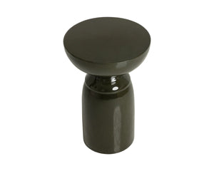 Sunpan Goya Sculptural Concrete End Table Marble Look Stone Finish Modern Living Room Accent Green 113201