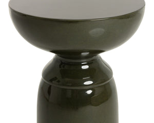 Sunpan Goya Sculptural Concrete End Table Marble Look Stone Finish Modern Living Room Accent Green 113201