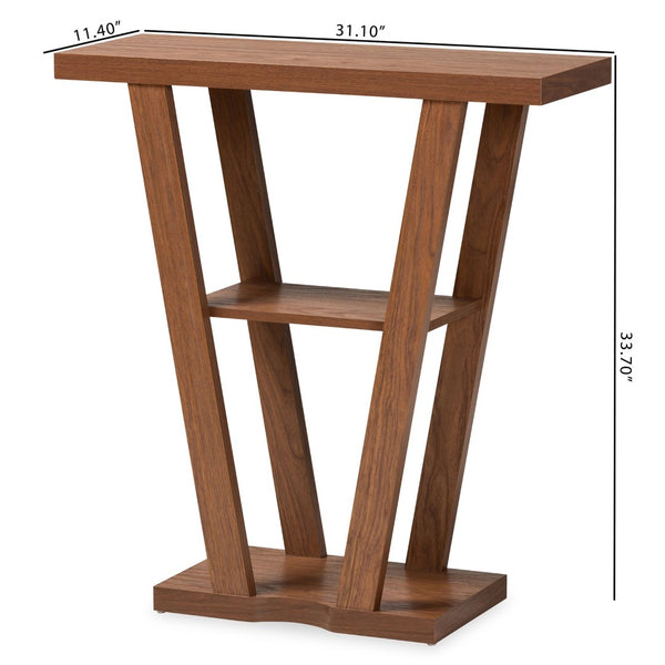 Baxton Studio Baxton Studio Boone Console Table - Modern Walnut Brown Wood Design for Entryway & Living Room Decor FP-01-Walnut-Console