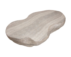 Sunpan Torbay Faux Travertine Concrete Coffee Table Organic Freeform Living Room Centerpiece 113238
