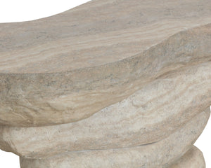 Sunpan Torbay Faux Travertine Concrete Console Table Organic Modern Entryway Accent 113260